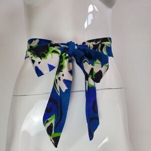 Vintage 60's Blue Floral Belt